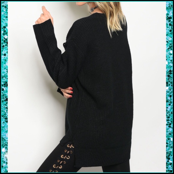 👻SALE 5🌟Comfy Sweater w Lace-Up Detail - Picture 3 of 6